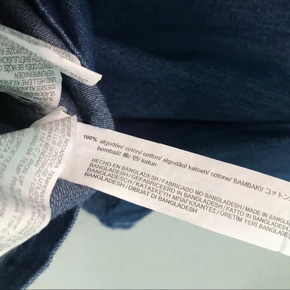 Zara Denim Frilled Sleeve Shirt - Picture 7 of 7